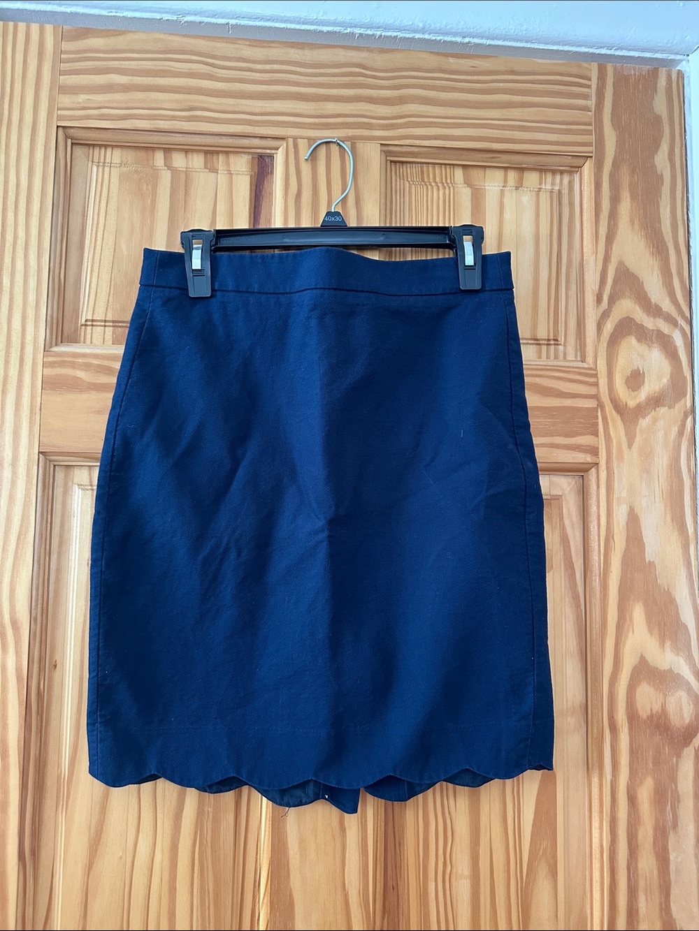 J. Crew Navy Scalloped Hem Pencil Skirt - size 2